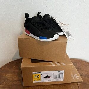 Adidas Kids NMD Sneakers - Black with Red and Blue Highlights